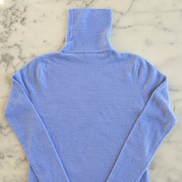 NWOT. Sky Blue Fluffy and Stretch Turtleneck Sweater. - Picture 5 of 6